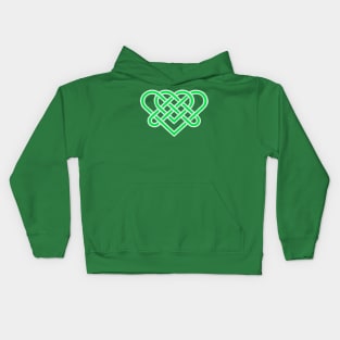 Celtic Eternal Love Knot Romantic Heart Green Design Kids Hoodie